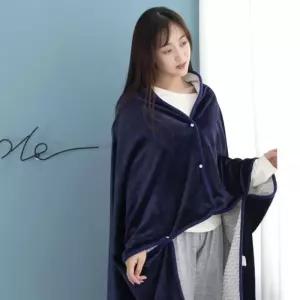 극세사 똑딱이단추 담요(100x150cm)블랭킷 무릎담요 어깨담요 망토 이중