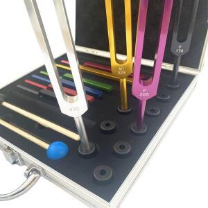 X59A_10 PCS 소리굽쇠 세트, 차크라 사운드 테라피 치유용, 멀티컬러