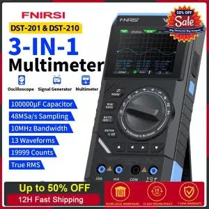 호환  FNIRSI DST210 3-IN-1 디지털 멀티 다기능 테스터 10MHz 48MSas 샘플링 속도 오실로스코프 0-50KHz신