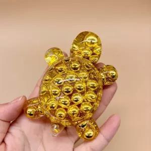 대형 모래 거북이 동물 장식 피규어 스타피시 블랙골드 1개