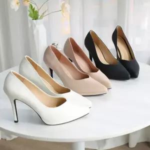 [바닐라슈] 마리제 발등v라인 베이직 가보시 하이힐(10cm)