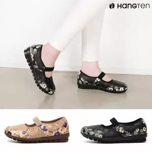 행텐 HT-81-1 여성 꽃무늬 메리제인 슬립온 편한 밴딩 단화 컴포트화 효도화