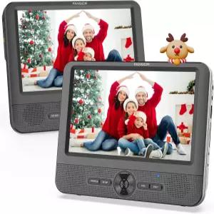 FANGOR 7.5인치 듀얼 자동차 DVD 플레이어 5시간 충전식 배터리 장착 휴대용 헤드레스트 비디오 마지막