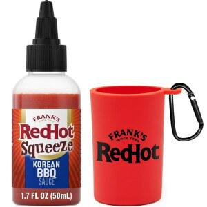 프랭크스 프리미엄 식 바비큐 미니 소스 - 맞춤형 홀더가 있는 미니 프랭크스 식 바비큐 소스 미니 병 (1.7온스) - 홀더가 있는 미니 핫 소스 병 - 매운 양념 선물 세트 - 작은 핫 소스