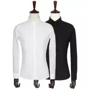 [골드스마일]정장남방 줄무늬 긴팔 남자남방 셔츠 단가라 솔리드