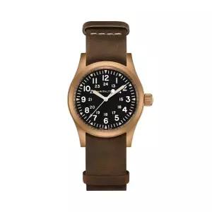 해밀턴 H69459530 카키필드 남성 가죽 메커니컬 38mm