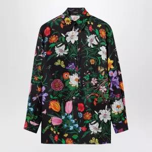 플로라 프린트 실크 트윌 셔츠 864570ZAUU8 1066