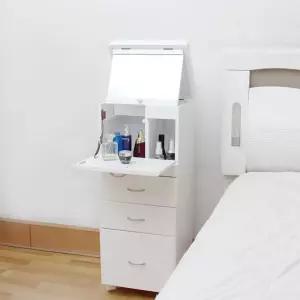 틈새 화장대 슬림 간이 수납 키큰 안방 원룸 협탁 입식 콘솔 바퀴 수납형 메이크업