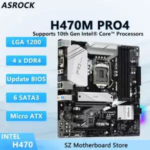 ASROCK H470M PRO4 LGA 1200 마더보드 H470 CPU 호환 i5-10400F i7-10700F i5-10400 i7-10700 i3-10100F