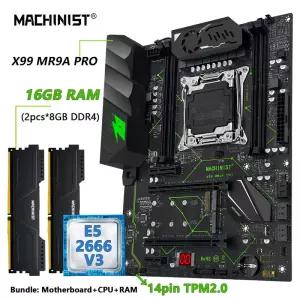MACHINIST X99 TPM2.0 마더보드 옵션 선택 가능 Xeon E5 2666 V3 CPU 및 DDR4 16GB RAM 키트 세트 4채널