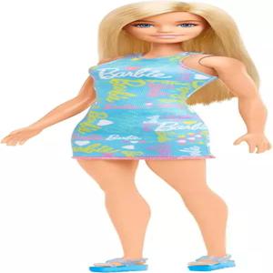 바비 블루 로고 프린트 드레스 인형