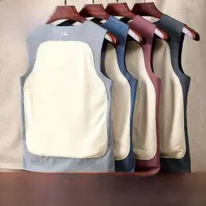 두꺼운 양면 플리스 따뜻한 조끼 패딩 처리된 남녀공용 발열 속옷 V넥 가을 겨울용 홈웨어 이너웨어