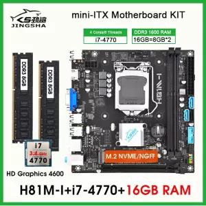 H81 미니 itx 마더보드 프로세서 및 메모리 키트 코어 i7 4770 CPU 16GB ddr3 PC RAM lga 1150 콤보 세트