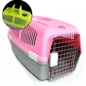 강아지 4면 데일리 통풍구 켄넬 핑크 M 1P 여행 외출 이동장