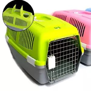 강아지 4면 스마트 통풍구 켄넬 라임 S 1P 여행 외출 이동장
