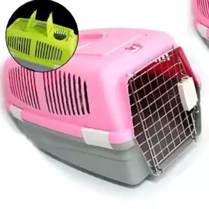 4면 통풍구 깔끔한 켄넬 핑크 S 1P 여행 외출 이동장