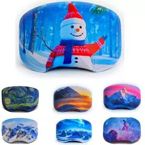 패션 보호용 스키 탄성 소재 가볍고 휴대하기 쉬운 방풍 방진 남녀 공용 스노우 안경 커버