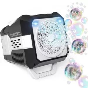 파워 뱅크 배터리 또는 플러그인 여름 야외 놀이용 버블 메이커 파티 블랙으로 구동되는 분당 20 000개