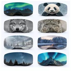 6/4/2/1개 겨울 패션 스키 고글 보호 케이스 별이 빛나는 하늘 오로라 패턴 먼지 및 긁힘 방지 안경 보관