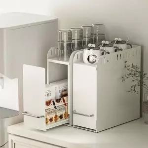 [골드스마일]슬라이딩 선반 W01 주방 싱크대 양념통 탕비실 정리 수납 선반