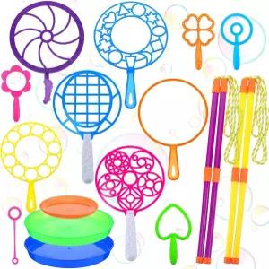 렌웬 16개 거대 버블 완드 키트 대형 메이커 여름 생일 야외 놀이 시간 활동 재미있는 파티 추천 (클래식)