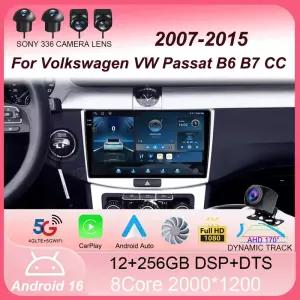 폭스바겐 VW 파사트 B6 B7 CC 2007-2015용 안드로이드 16 멀티미디어 플레이어 카플레이 라디오오토 4G GPS