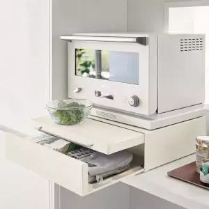 [골드스마일]전자렌지 수납선반 W04 슬라이딩 주방 선반 2단형 밥솥 커피머신