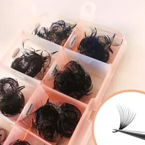 얇은 뾰족한 베이스 미리 만들어진 느슨한 팬 CC C 컬 0.05mm 1200 중간 줄기 샤프 러시안 볼륨 래쉬 가짜
