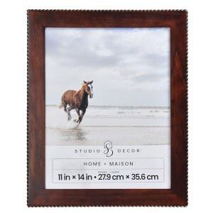 스튜디오 데코 홈 브라운 우드 월 프레임, 비드 엣지 u2013 클래식 장식 사진 따뜻한 마감, 11인치 x 14인치 디스플레이, 1팩