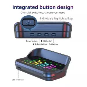 AU28-Car HUD GPS 헤드 업 디스플레이 앞 유리 프로젝터 MPH KMH 속도계 나침반 과속 경보 시스템