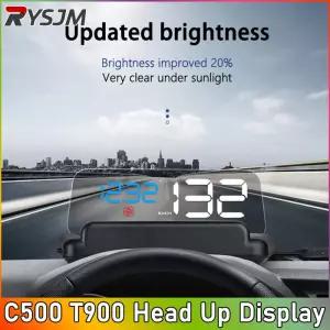 Obd/GPS HUD C500 T900 헤드 업 디스플레이 미러 프로젝터 온보드 컴퓨터 시계 알람 Cartronics 자동차