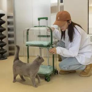 투명 펫 캐리어 트래블백 반려동물 가방 2종 세트