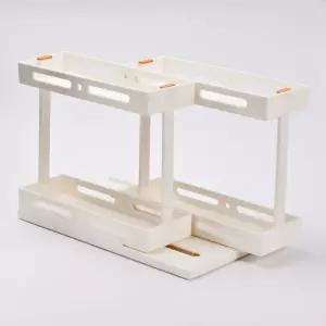 슬라이딩 싱크대 양념통 수납 선반 2단받침대 주방 정리 2단