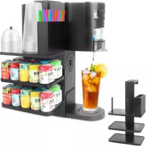 닌자 갈증 WC1001용 4-in-1 플레이버 포드 홀더 3단 우드 드링크 스테이션 액세서리 정리함 컵 뚜껑 및