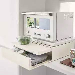 전자렌지 수납선반 W04 슬라이딩 주방 선반 2단형 밥솥 커피머신