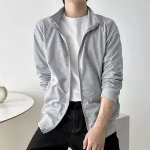 [골드스마일]남성 데일리 긴팔 무지 집업 간절기 트레이닝 상의 간절기 티셔츠