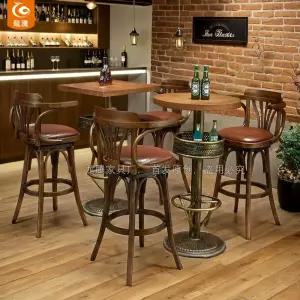 원목 바텐 높은 스툴 홈바 오크 바체어 등받이 바의자