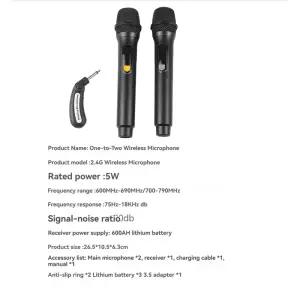 AAAEL-야외 무대용 노래 공연용 휴대용 무선 2.4G 핸드헬드 마이크