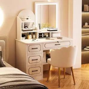 대형화이트 테이블 북유럽 거울 협탁 모던 고급 세트 침실 수납 원목 파우더룸 신혼 화장대