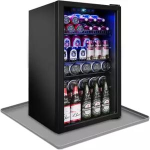 가장자리가 올라간 회색 미니 냉장고 실리콘 매트 24인치 x24인치 x0.5인치 세탁기 건조기 와인 캐비닛과