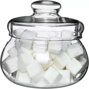 뚜껑이 있는 SIMAX 붕규산 유리 설탕 그릇 16온스 투명 내구성 식기세척기 안전 클래식 스타일 용기 커피