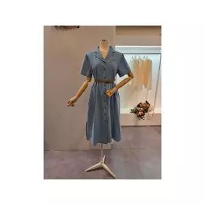 [하프클럽/클리지]  CQ3WOP02 벨트 청 반팔 원피스