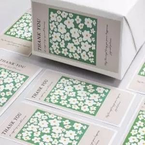 감사 스티커 들꽃 디자인 포장용 라벨 스티커 금박 땡큐 선물포장 메세지 데코