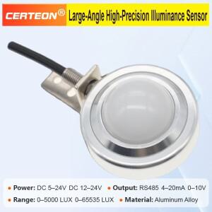 KM2060 고정밀 조도 센서 0-65535Lux RS485 알루미늄 하우징 대형 각도 온실 창고 측정기