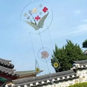 아크릴압화 드림캐쳐 만들기 투명원형 드라이플라워 벽걸이 장식 1인 구성