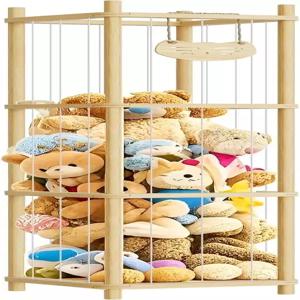 스멜리호미 인형 보관소 고탄성 로프가 있는 나무 놀이방 침실용 대형 동물원 (로그 색상)