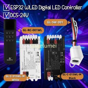 GLEDOPTO DC5-24V WLED 디지털 컨트롤러 SPI RGB IC 마이크 조명 WS2811 /2812b 사운드 반응형 음악 ESP32