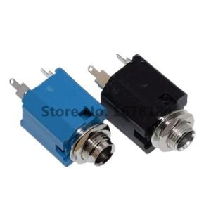 10피스 오디오 잭 기타 PJ-612 6.35mm 3Pin 금속 듀얼 웨이 3P 5p 비디오 플러그 소켓