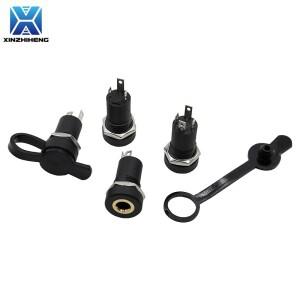 5피스 PJ392A 3.5MM 오디오 잭 암소켓 3/4 극스테레오 용접 패널 장착 커넥터  너트 PJ391 블랙