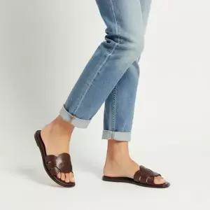 드래곤 디퓨전 26SS 빅 링 레더 여성 샌들 5001 DK BROWN